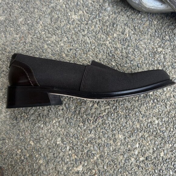 Via Spiga Brown Mesh Upper and Leather Slip On Block Heel 9.5 Medium - Picture 10 of 11